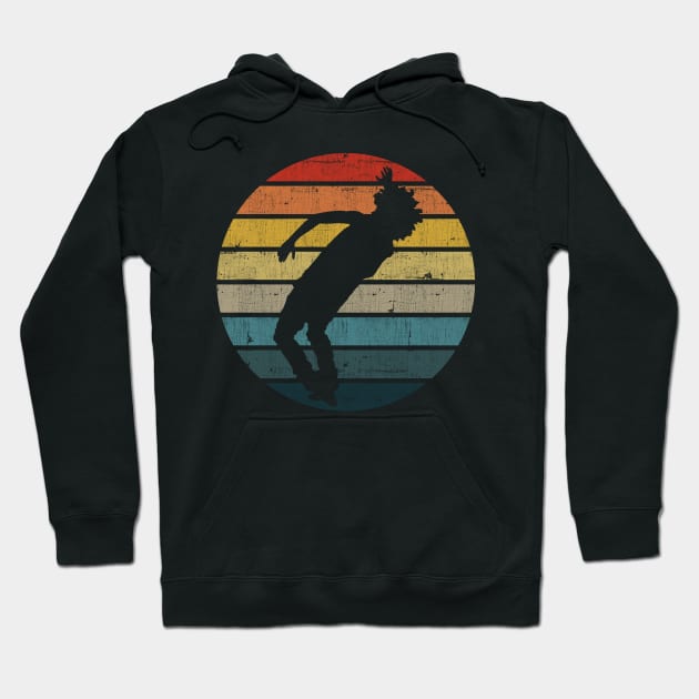 Breakdance Dancer Silhouette On A Distressed Retro Sunset product Hoodie by theodoros20